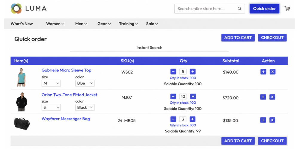 Bulk ordering in seconds