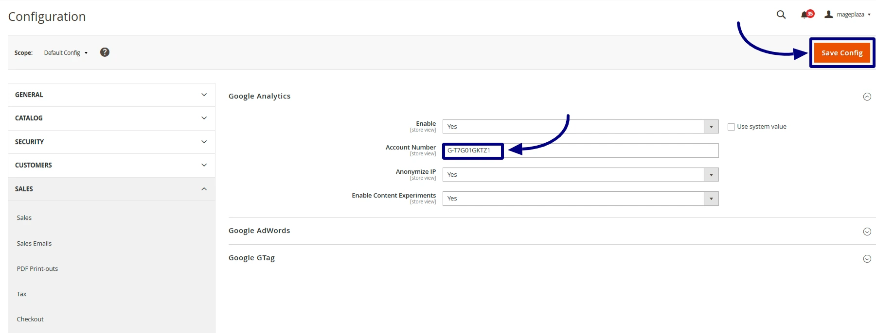 configure google analytics