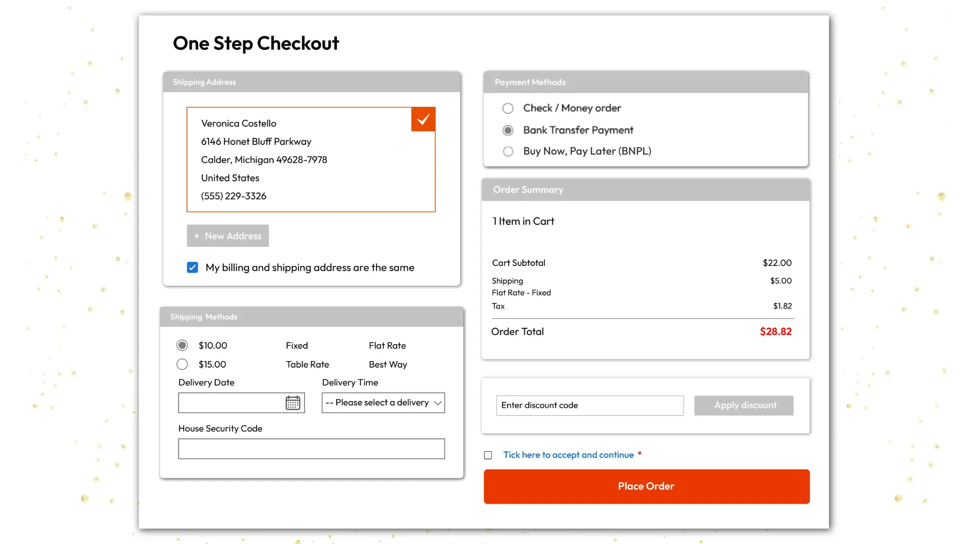 Optimize checkout process with one step checkout
