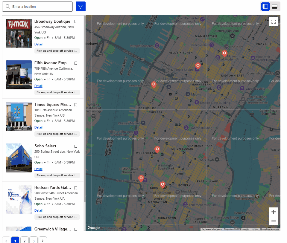 Map Settings frontend