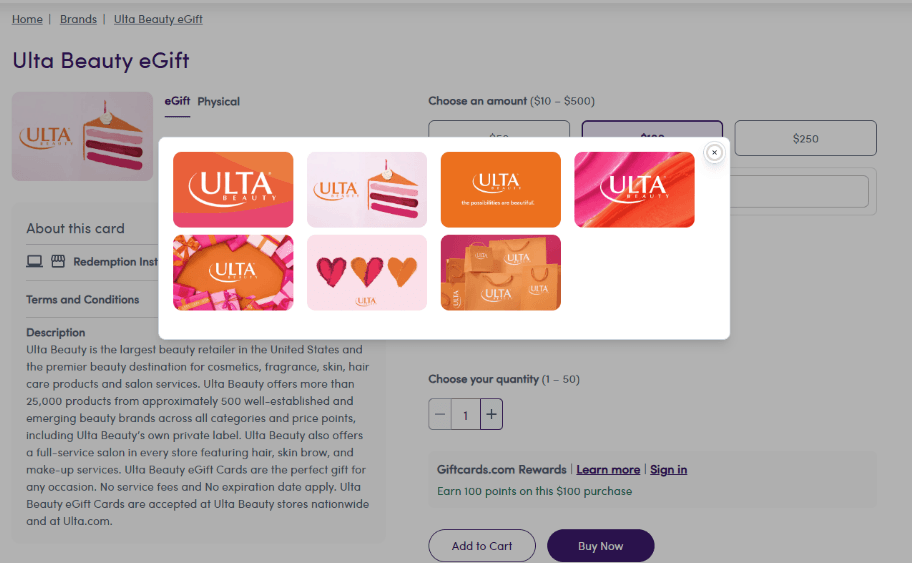 Valentine's Day gift card