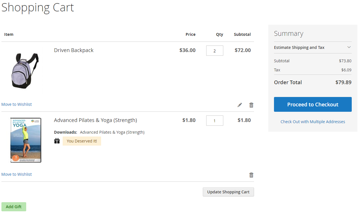 Review the Gift Experience on the Storefront