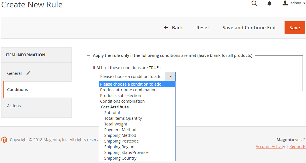Set the Gift Conditions