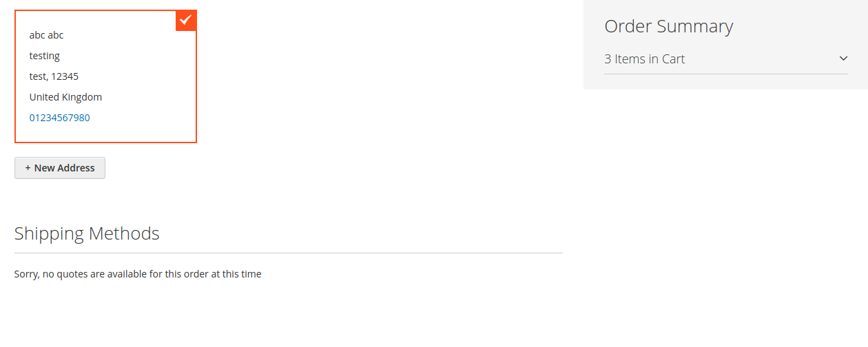 Shipping methods not displaying