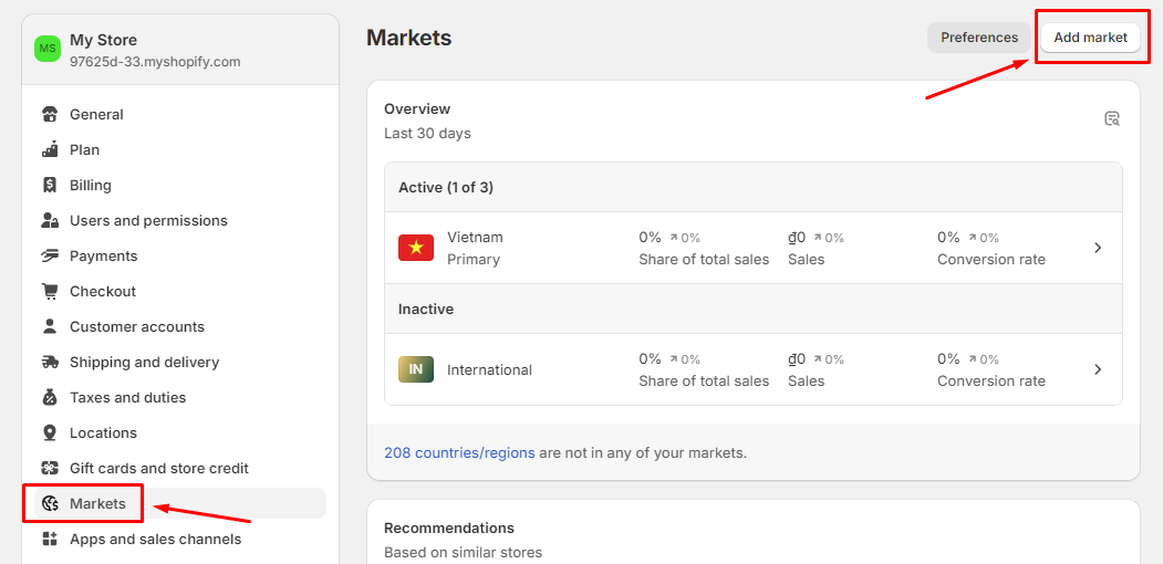Set up Shopify Multi-Currency step 1