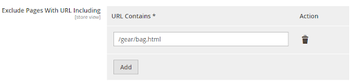 Exclude Pages With URL Including