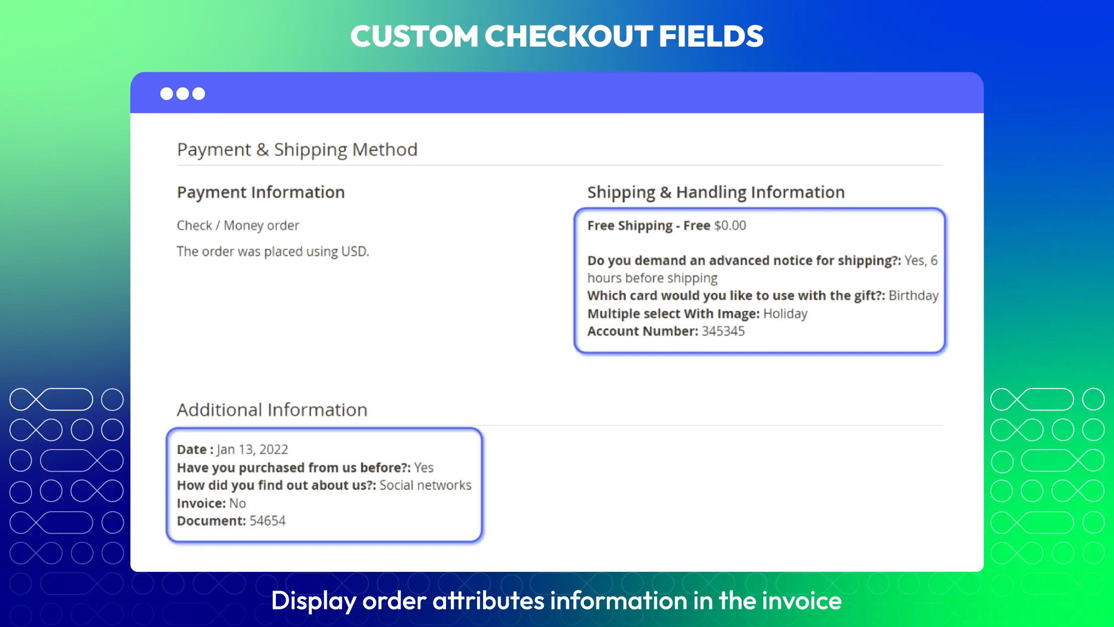 Add custom fields to Shipping Method