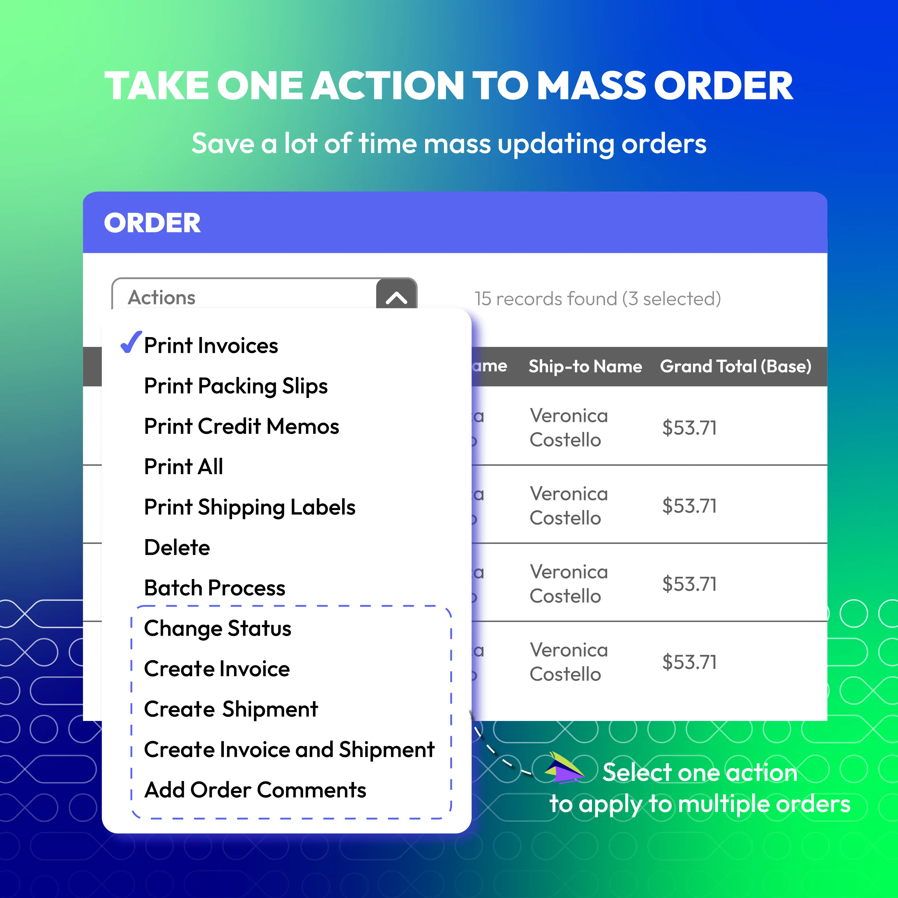 Mass Order Actions image