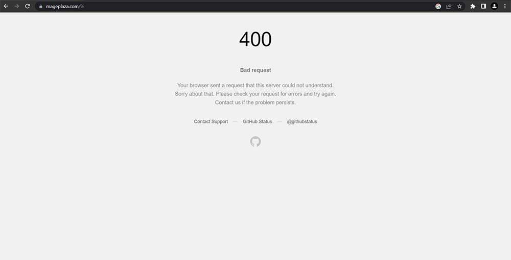 400 bad request error” on Chrome