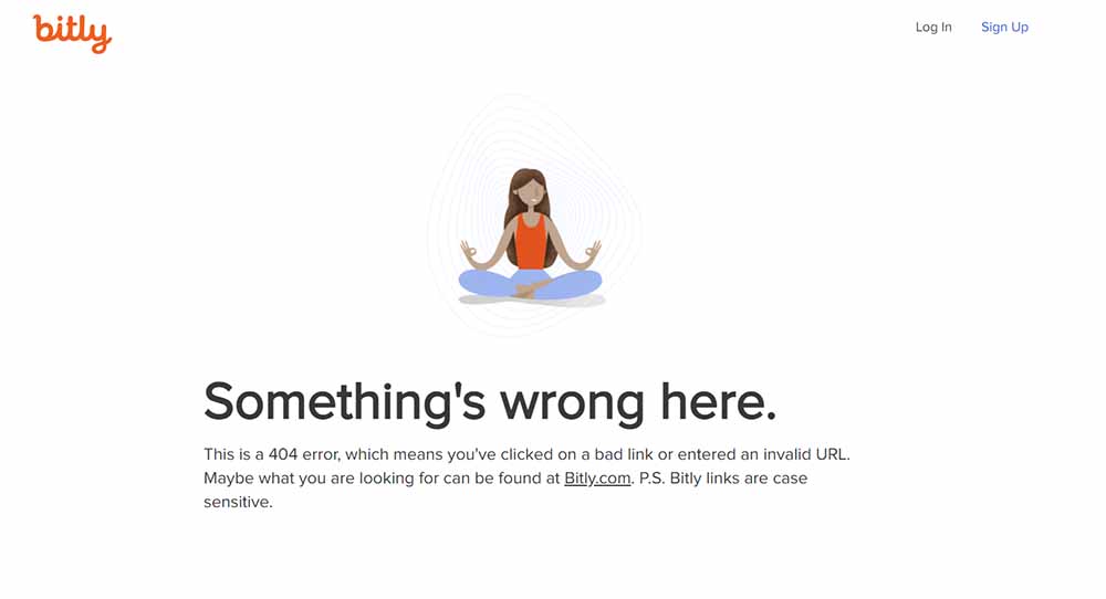 Bitly 404 Not Found page design
