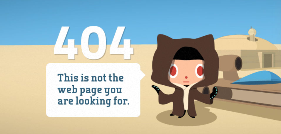 GitHub 404 Not Found page design