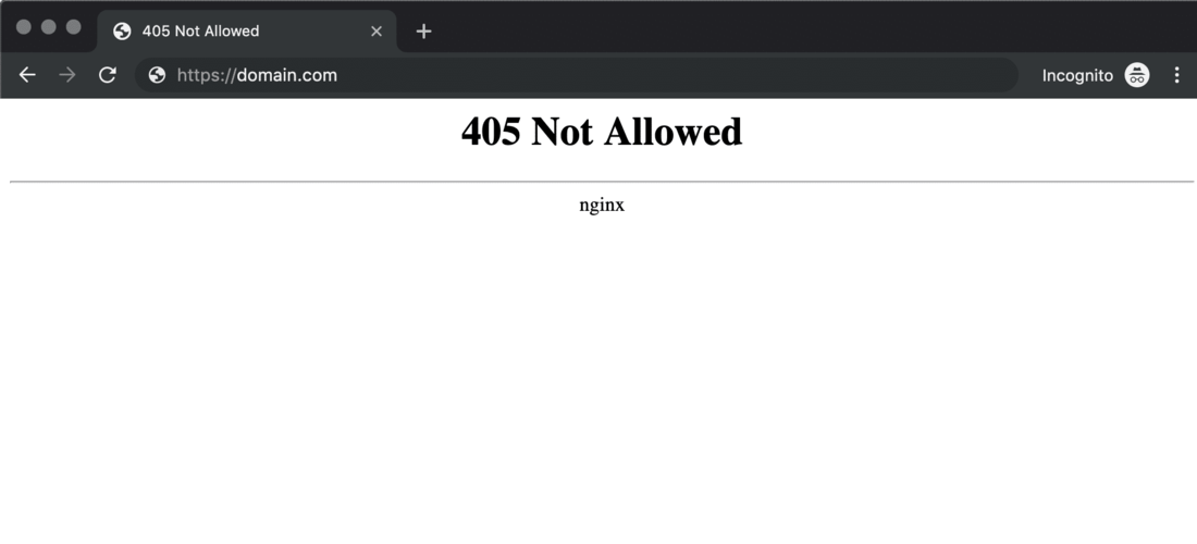 HTTP 405 Method Not Allowed error