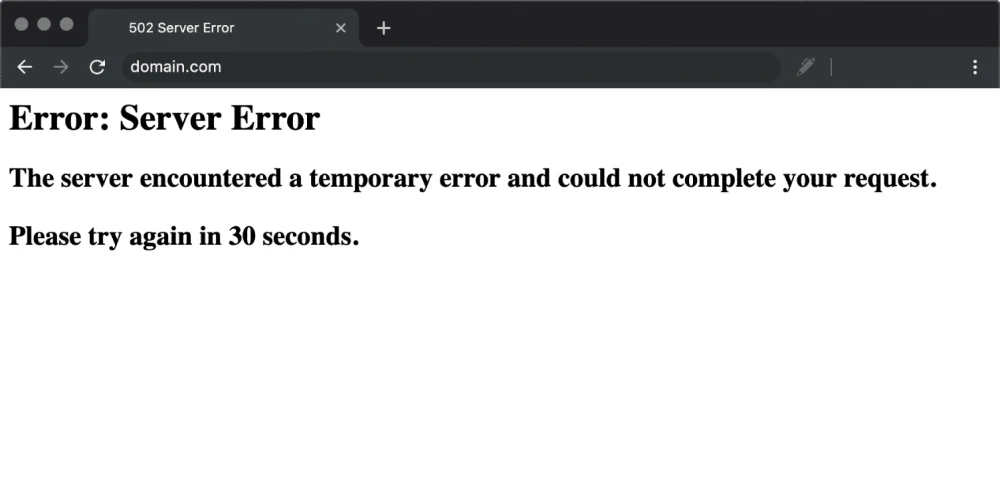 502 Server Error