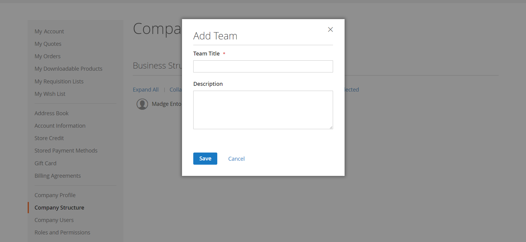 How to add a new company team (Adobe.com)
