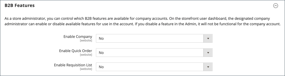 How to configure B2B features in Magento (Adobe.com)