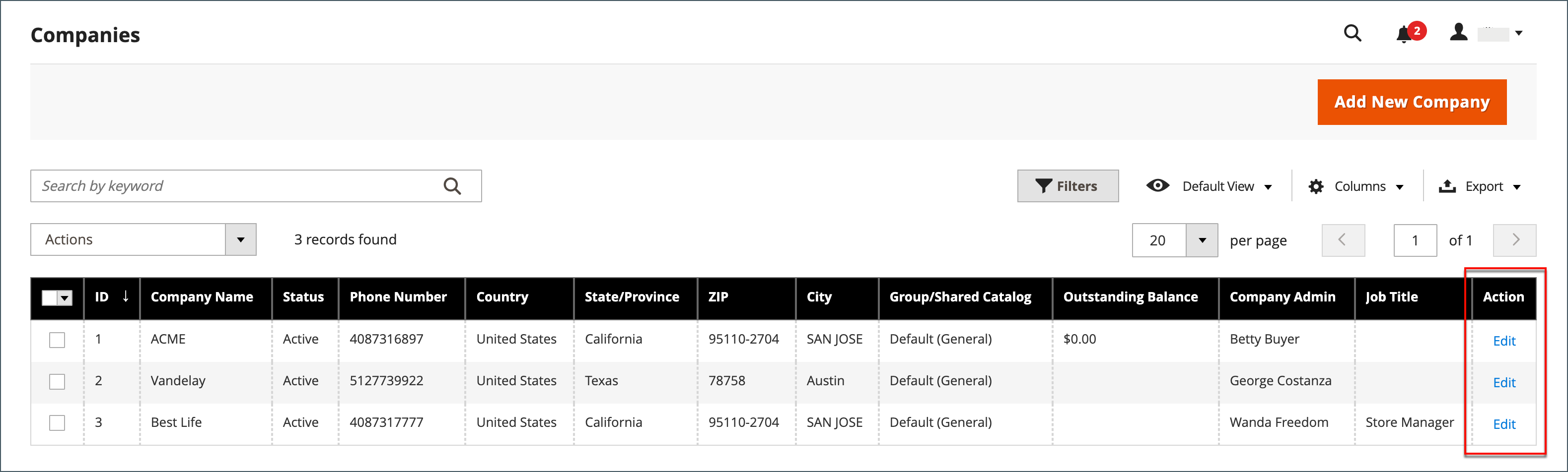 How to assign companies from the shared catalog (Adobe.com)