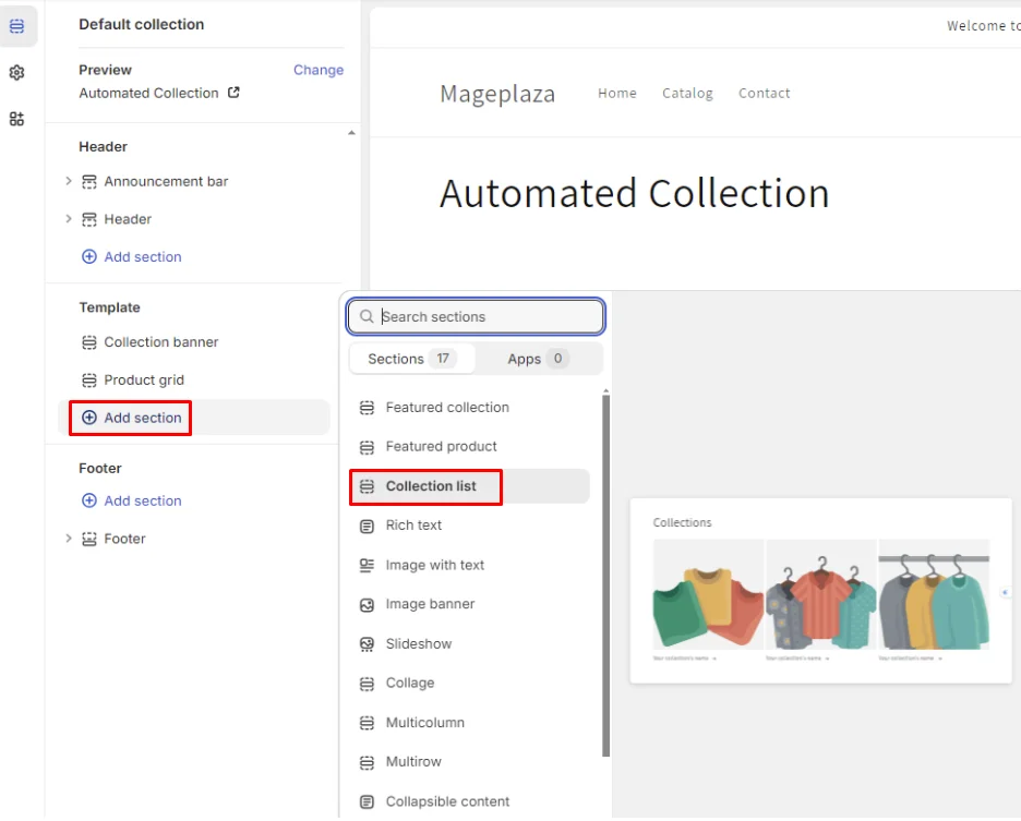 Using theme to add sub-collection 4