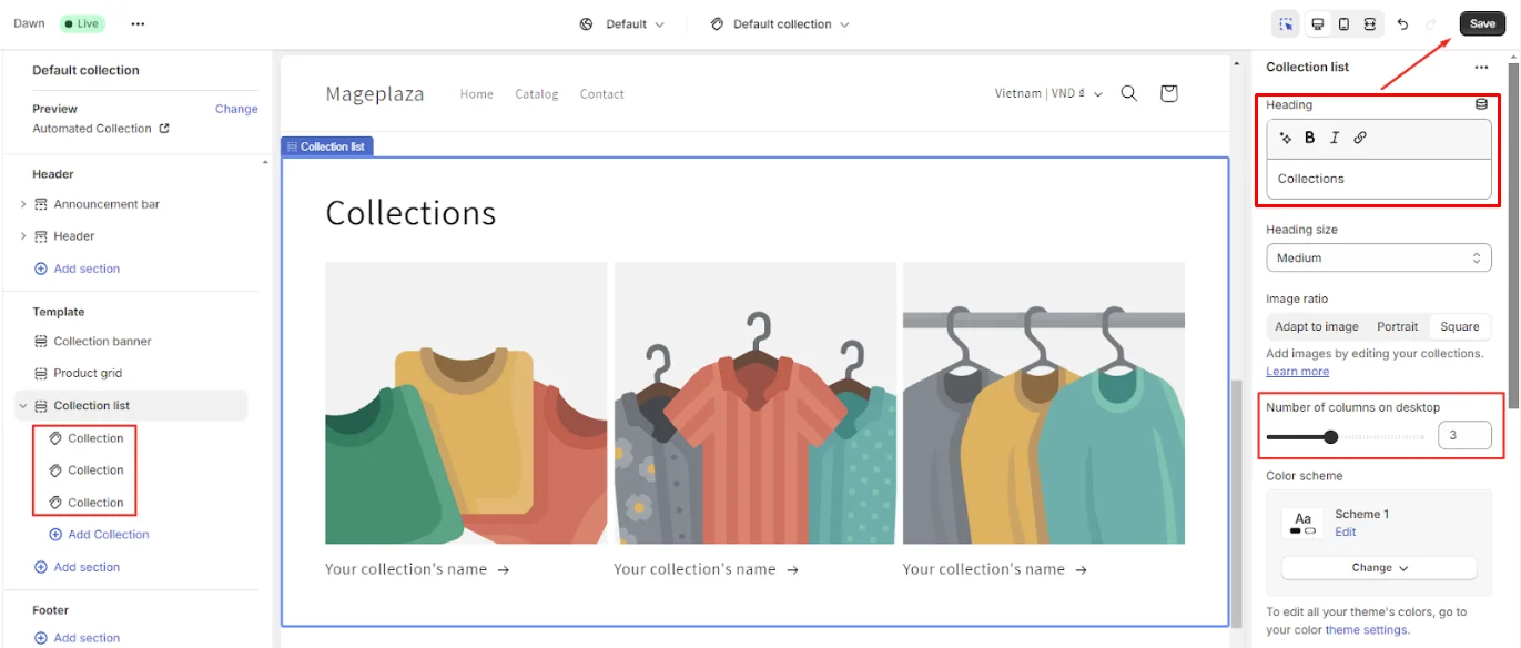 Using theme to add sub-collection 5