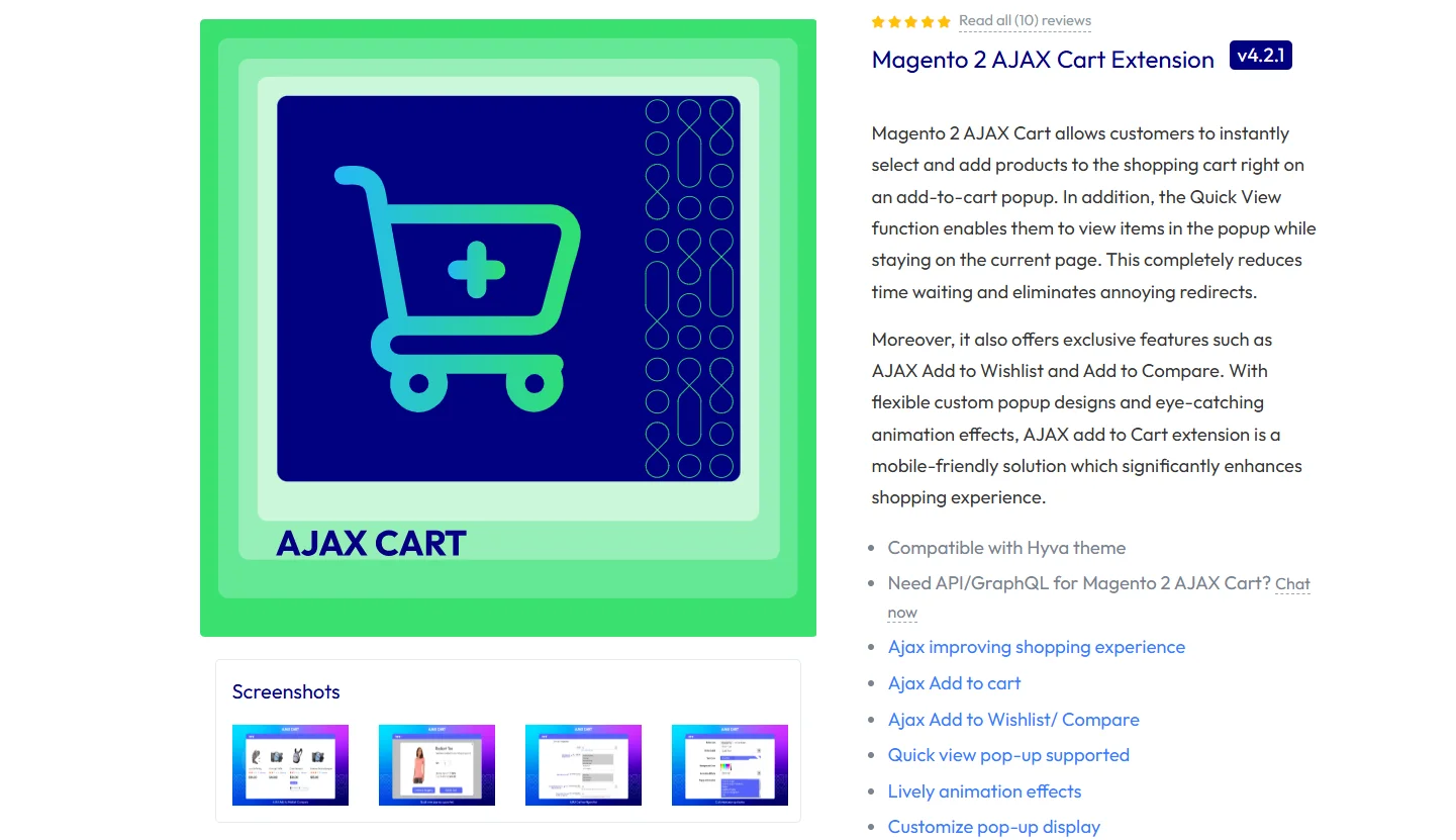 Ajax Cart for Magento 2
