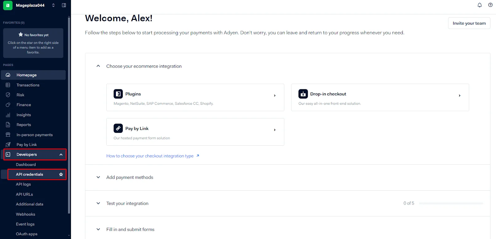 adyen-dashboard-setup