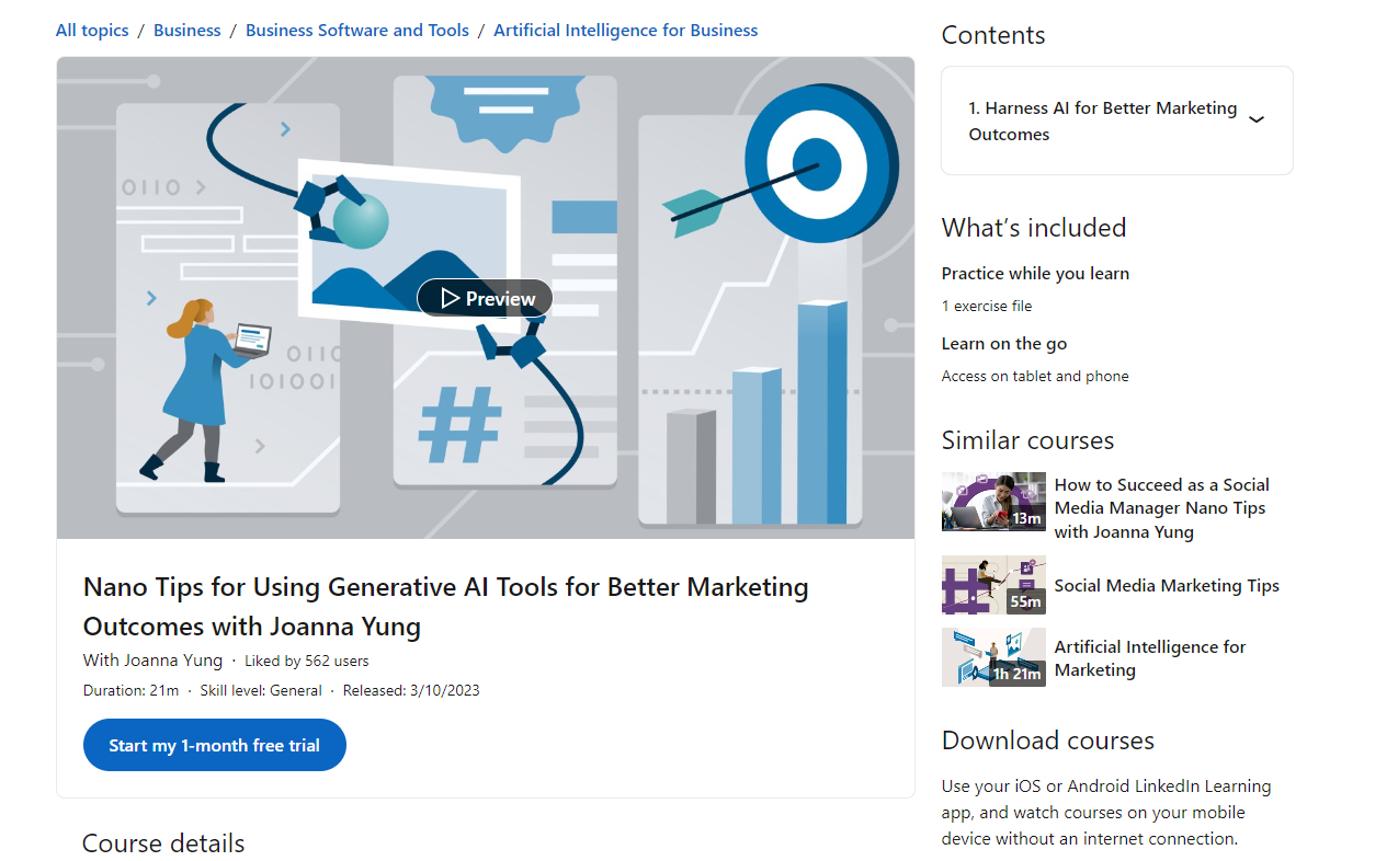  LinkedIn Learning - Nano Tips for Using Generative AI Tools for Better Marketing Outcomes