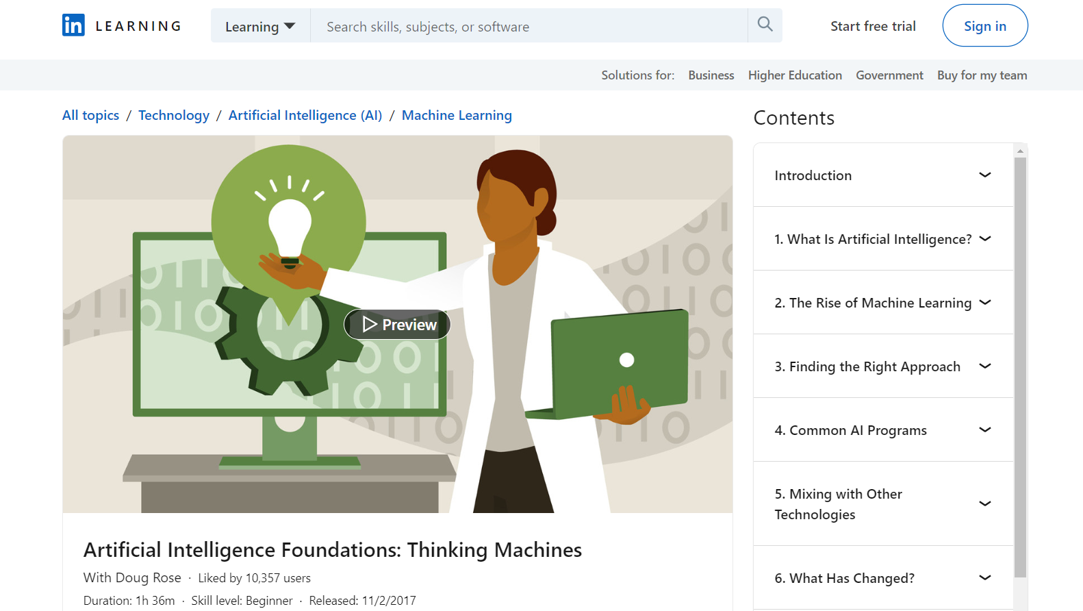 LinkedIn Learning - Artificial Intelligence Foundations: Thinking Machines