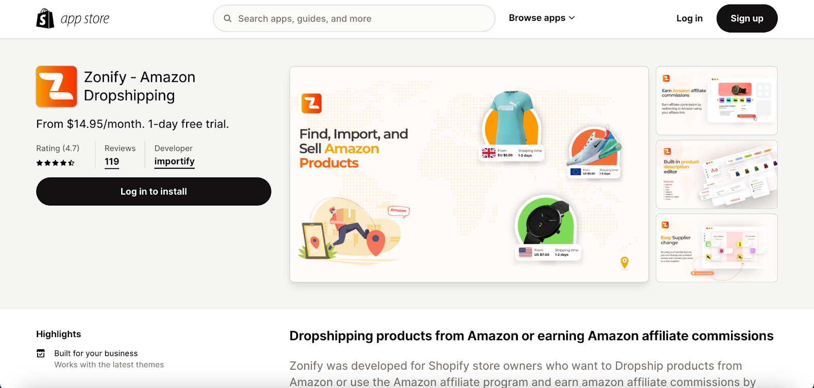 Zonify ‑ Amazon Dropshipping