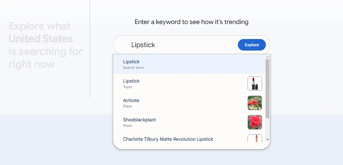 Search for Trending Queries