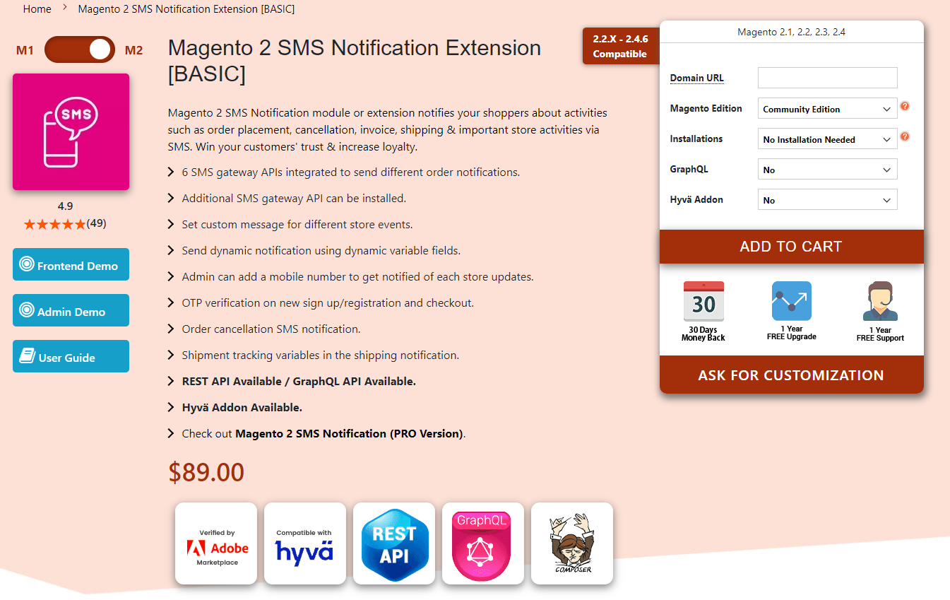 Magento 2 SMS Notification by Magecomp