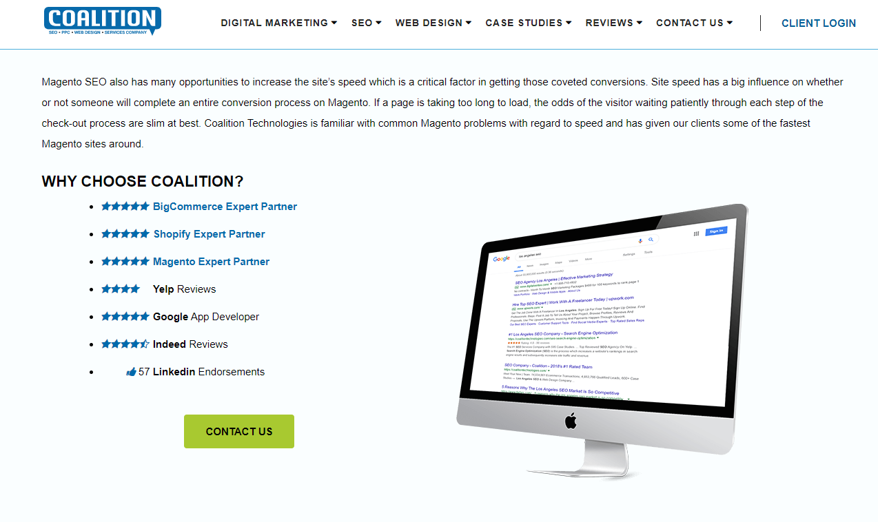 Magento SEO services by Coalition Technologies