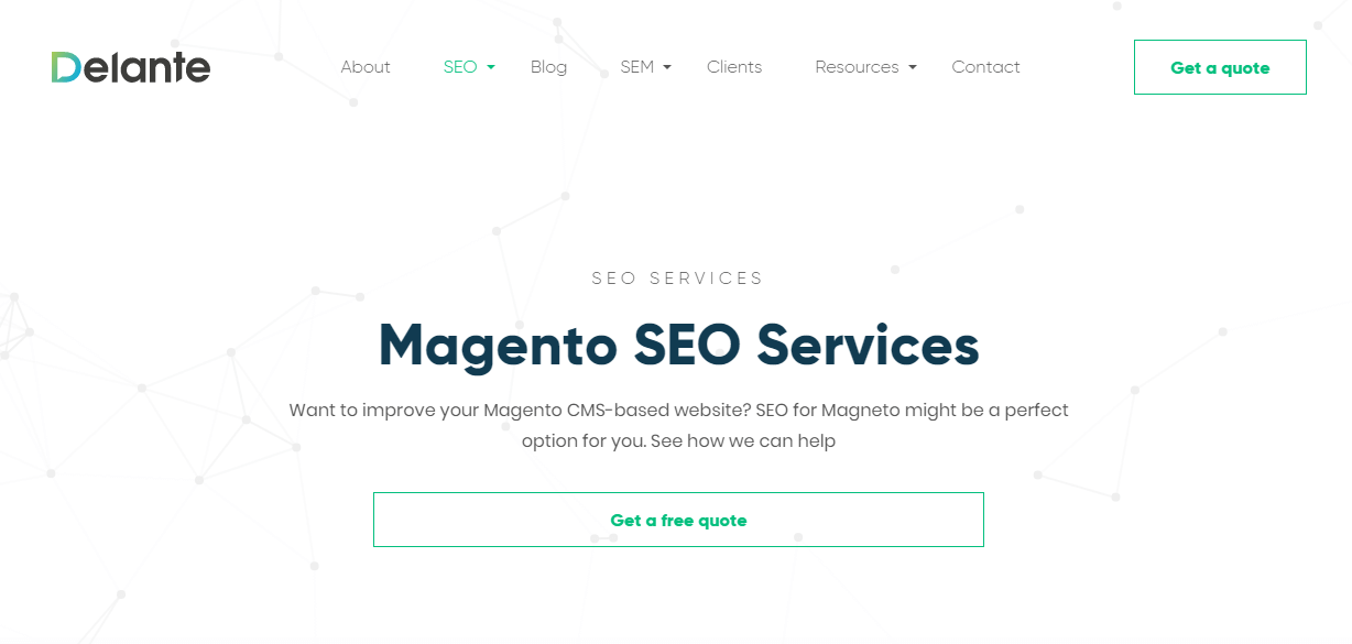 Magento SEO services by Delante