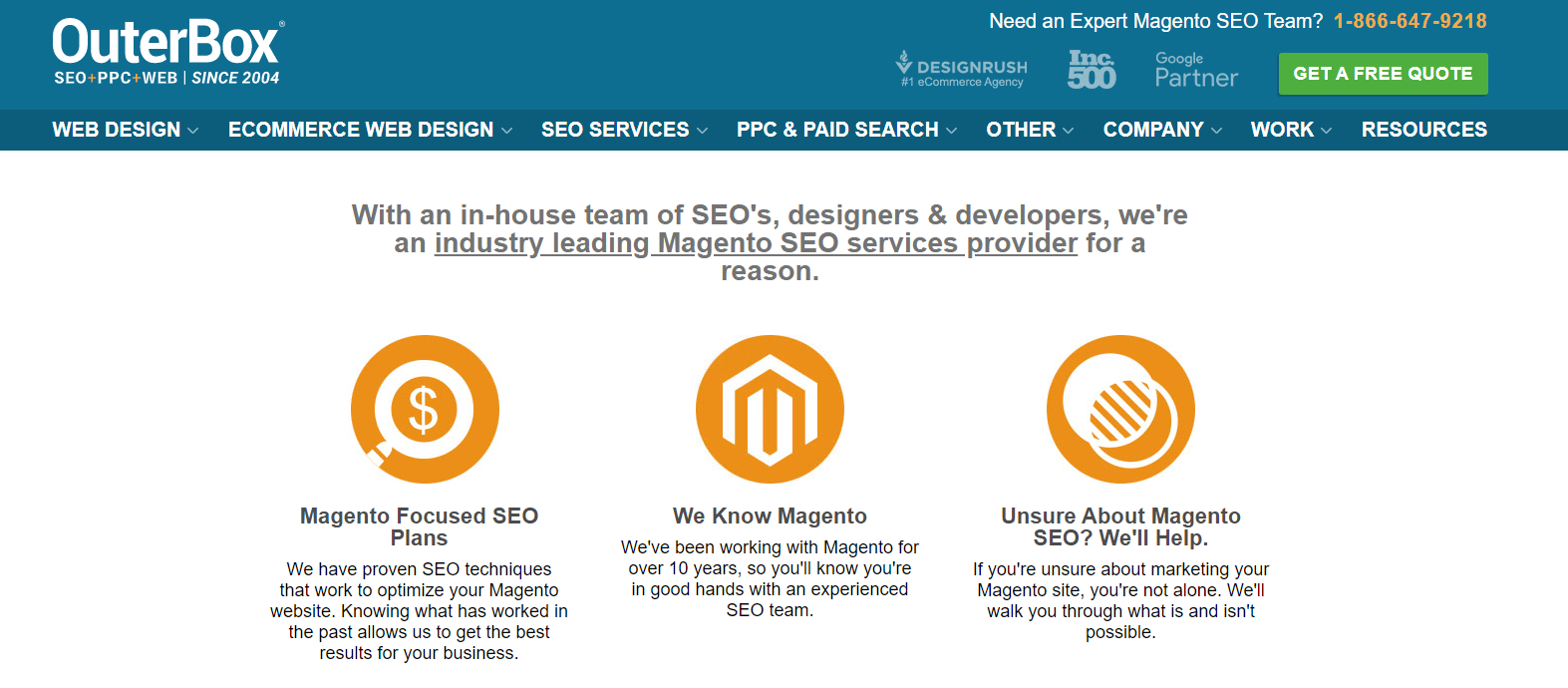 Magento SEO services by OuterBox
