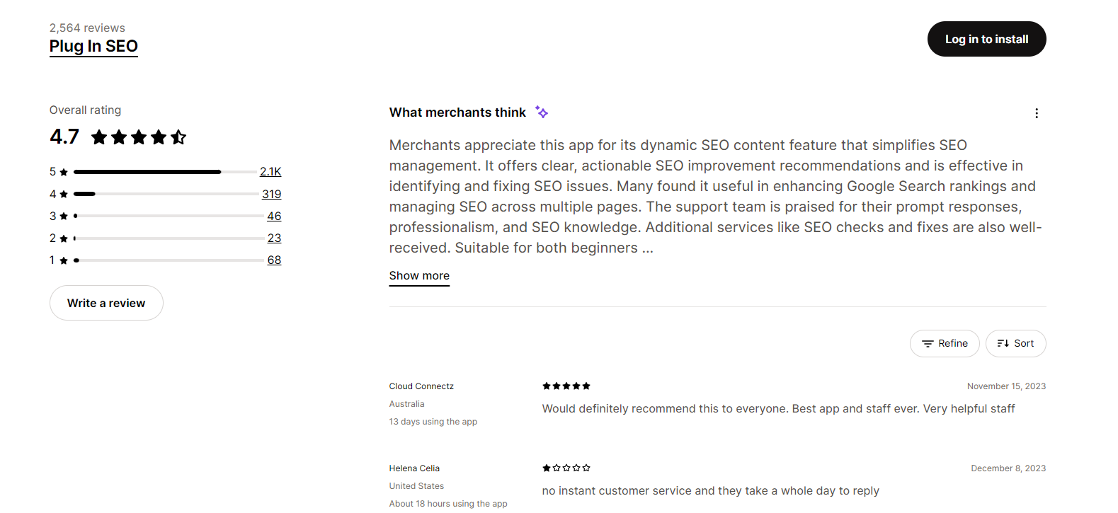 Plug in SEO’s Rating and Review