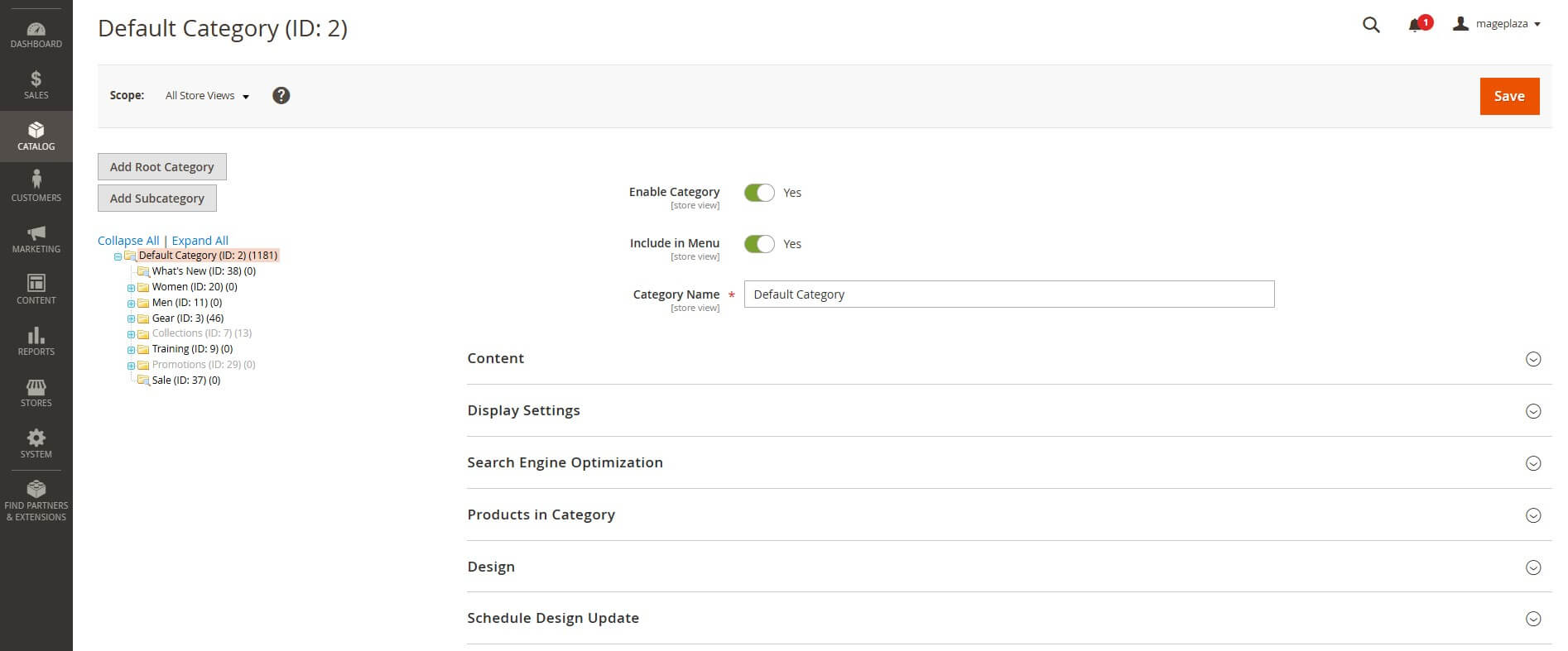 Build a clear Magento category structure