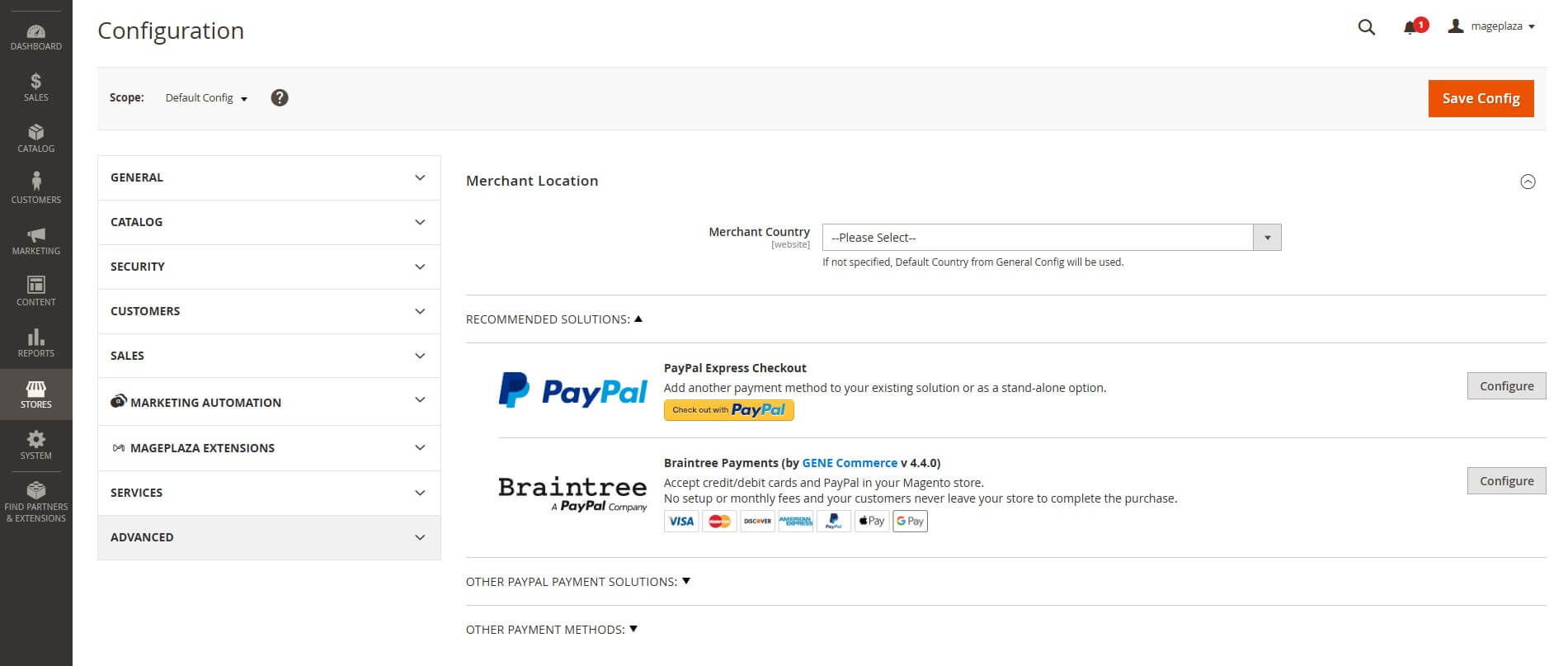 Set up payment on Magento