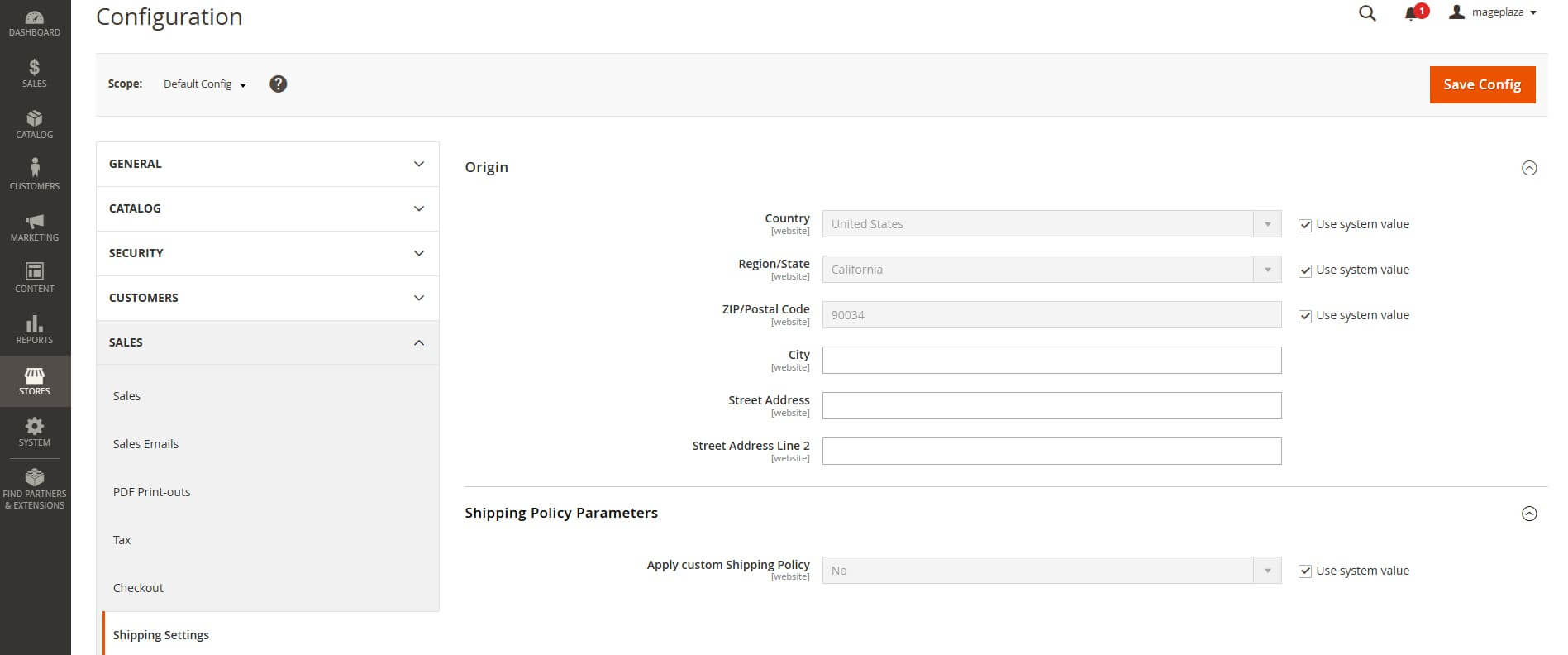 Set up shipping on Magento