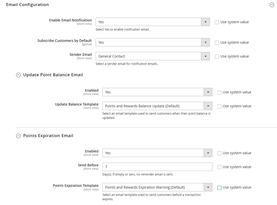 Point email configuration