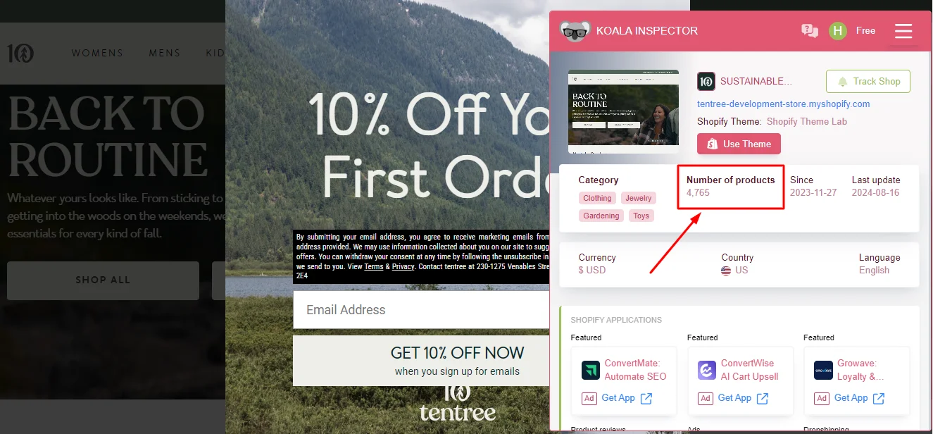 using-koala-inspector-on-tentree