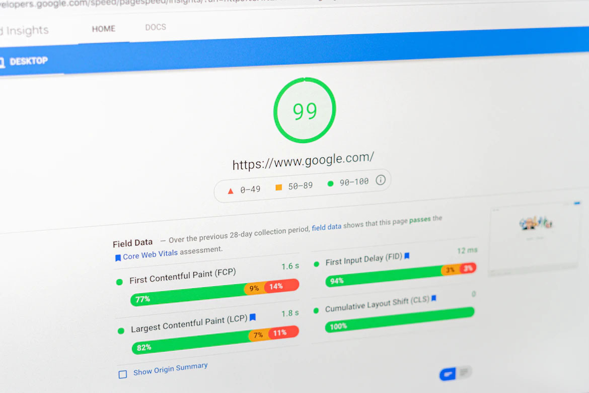 Use Google PageSpeed Insights to check website performance