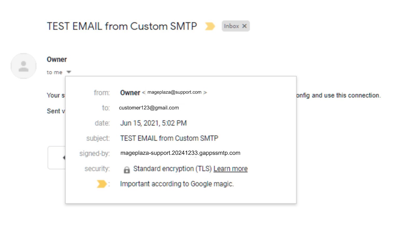 Test SMTP - email 