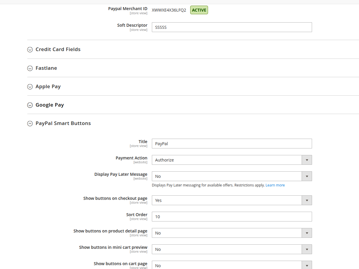 Adobe Payment Services Payment Method Setup
