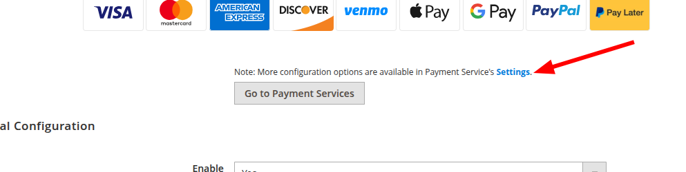 Payment Services Settings