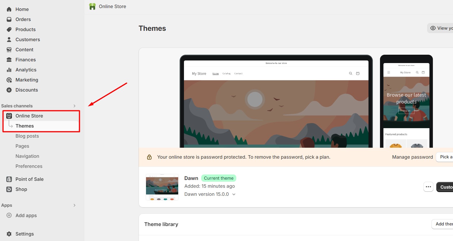 Set up your store’s themes