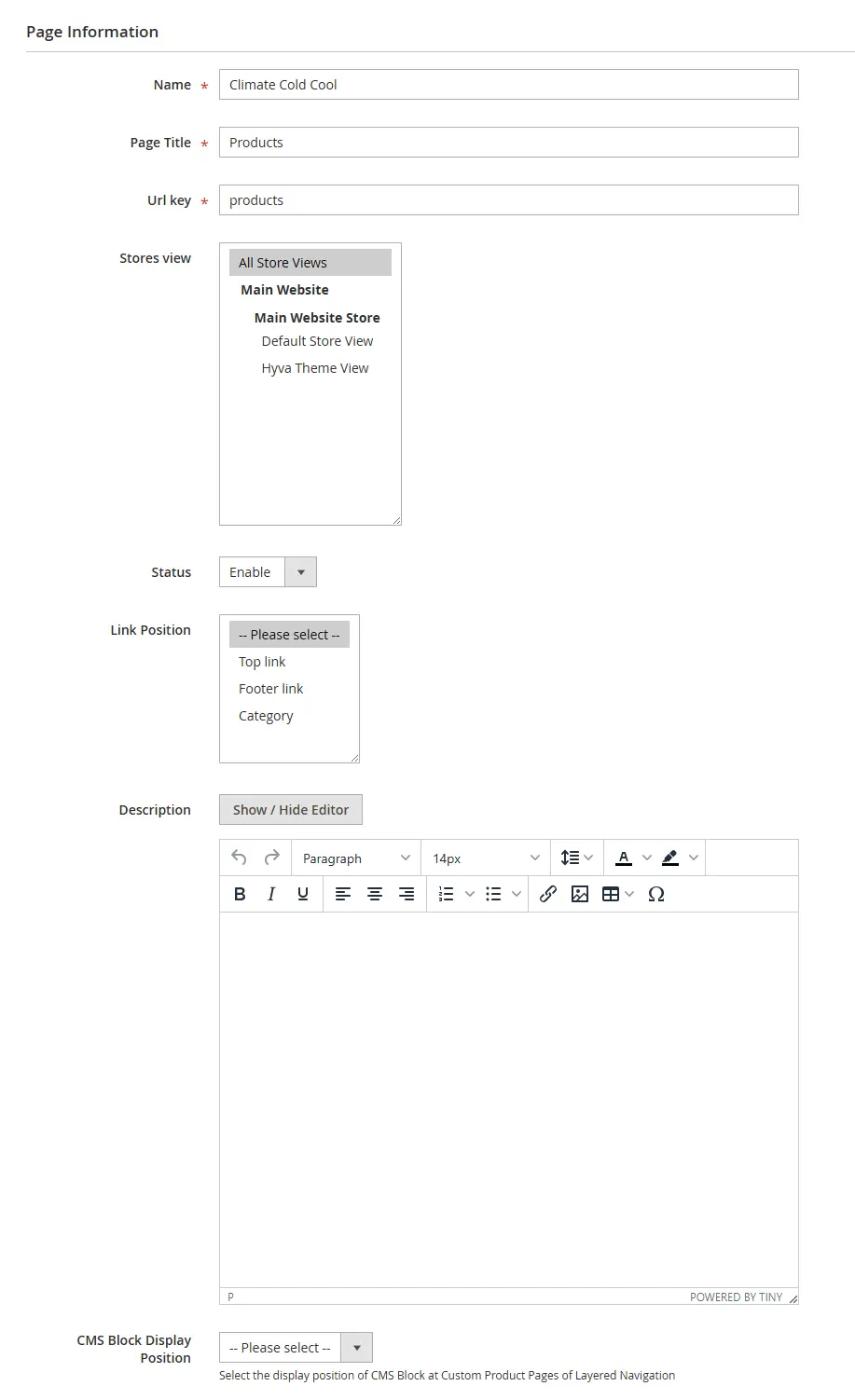 Fill in the essential information