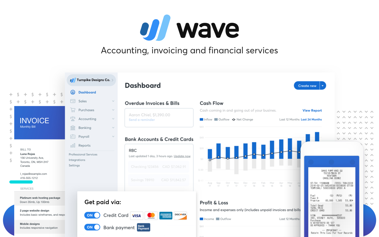 Wave is a popular choice for small ecommerce businesses that prioritize cost-effectiveness