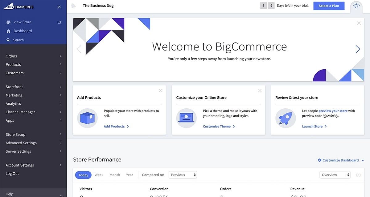 BigCommerce offers many options to tailor the marketplace to specific branding and design preferences