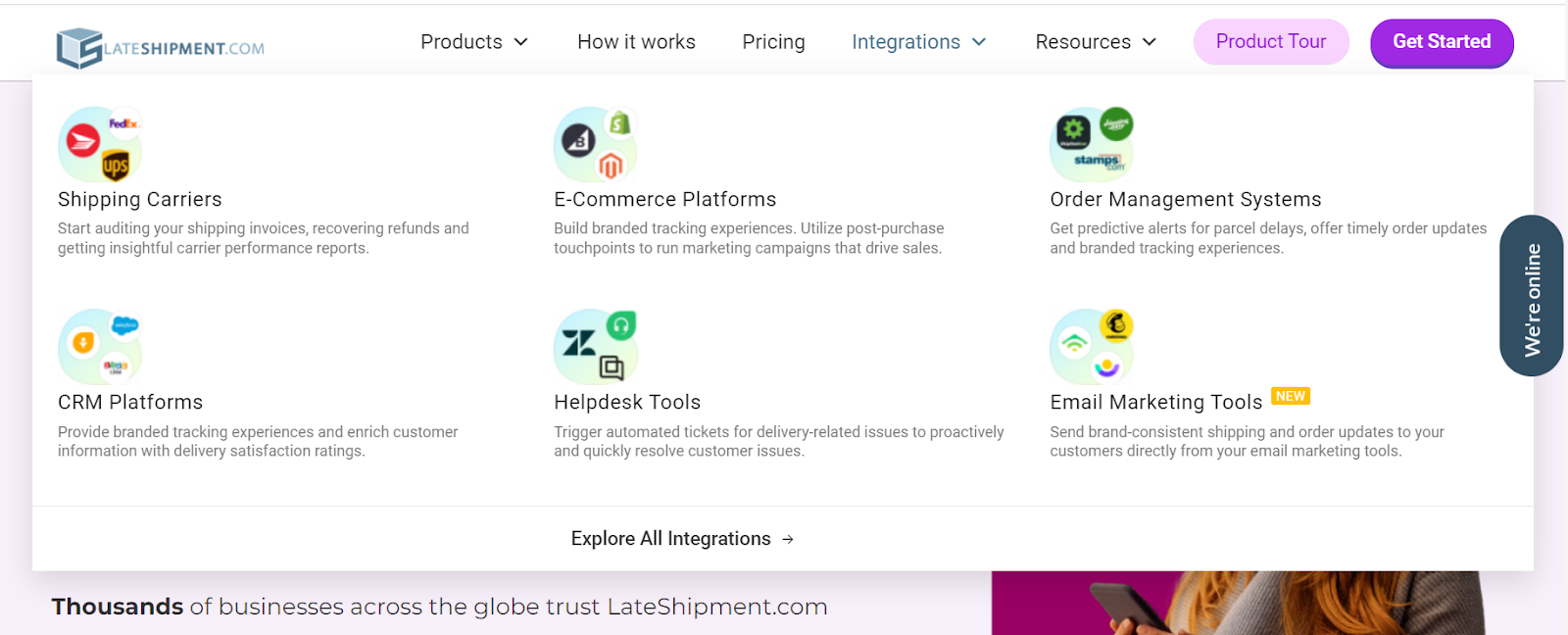 LateShipment.com can integrate with communication channels