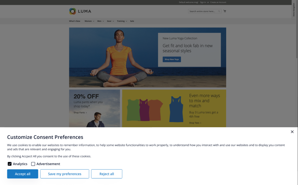 customize consent preferences