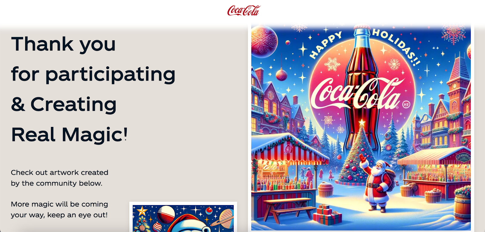 Coca Cola's Create Real Magic