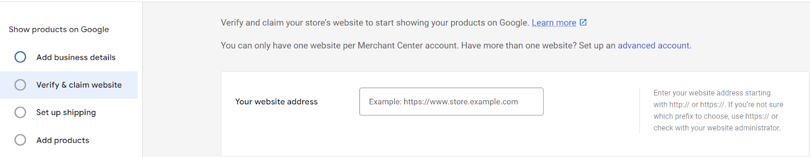 Create a Google Merchant Account